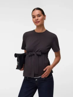Normal geschnitten Rundhals Top
