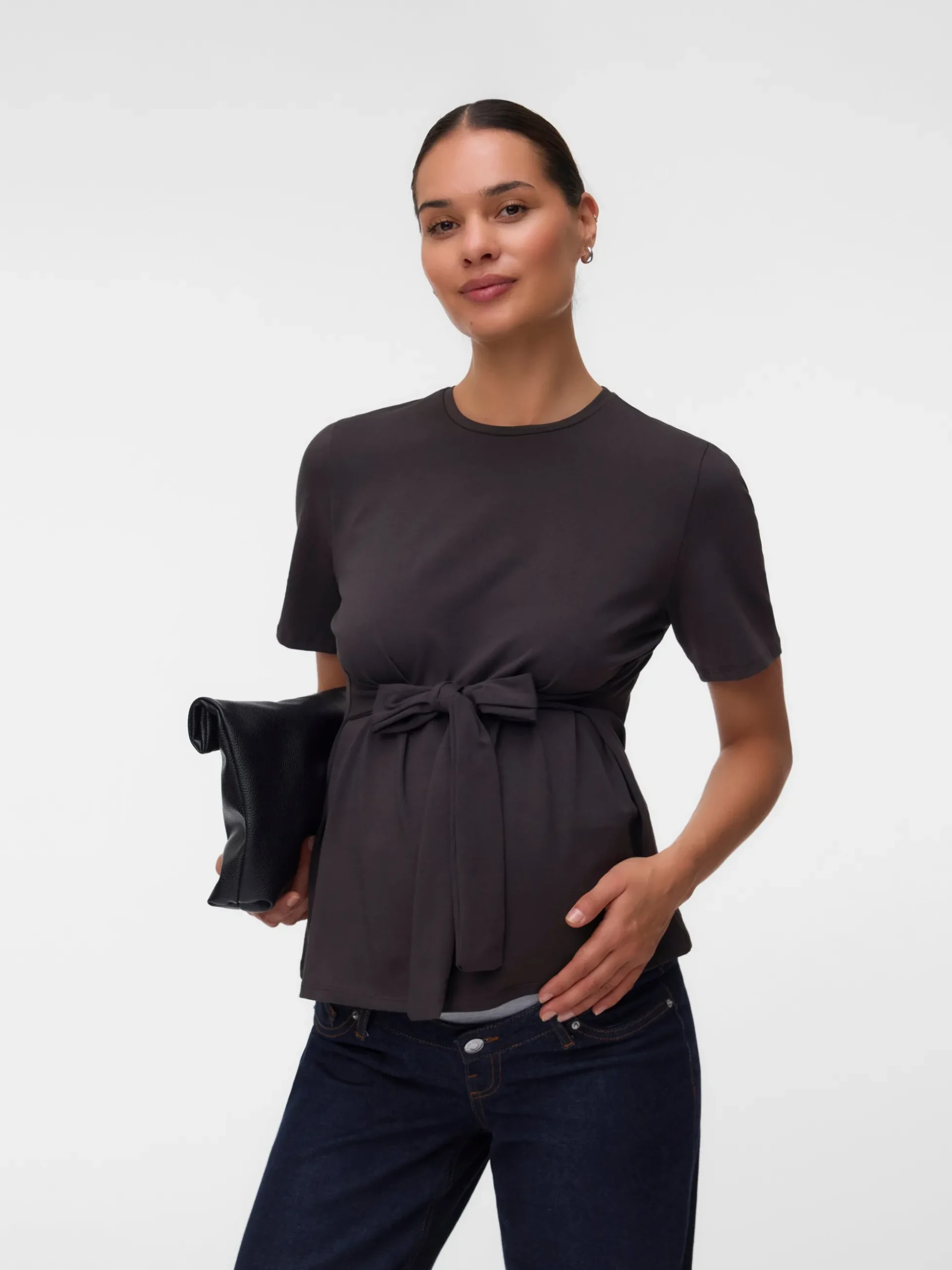 Normal geschnitten Rundhals Top