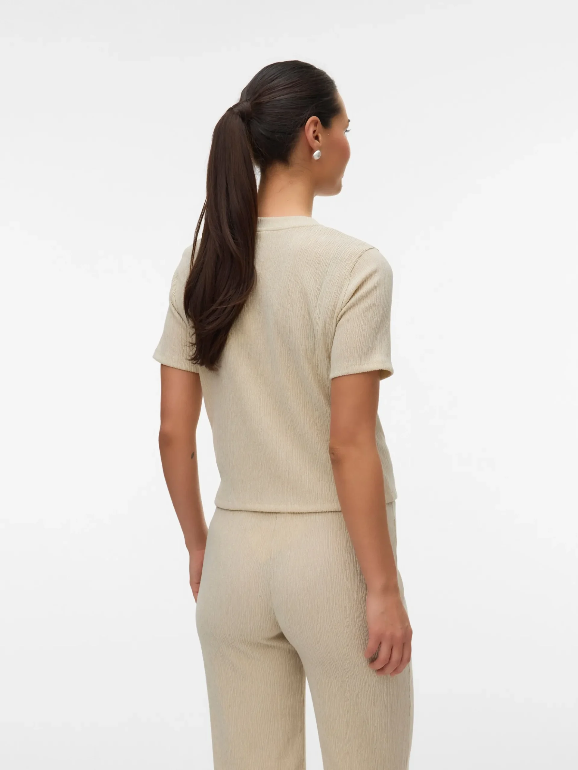Normal geschnitten Rundhals Top