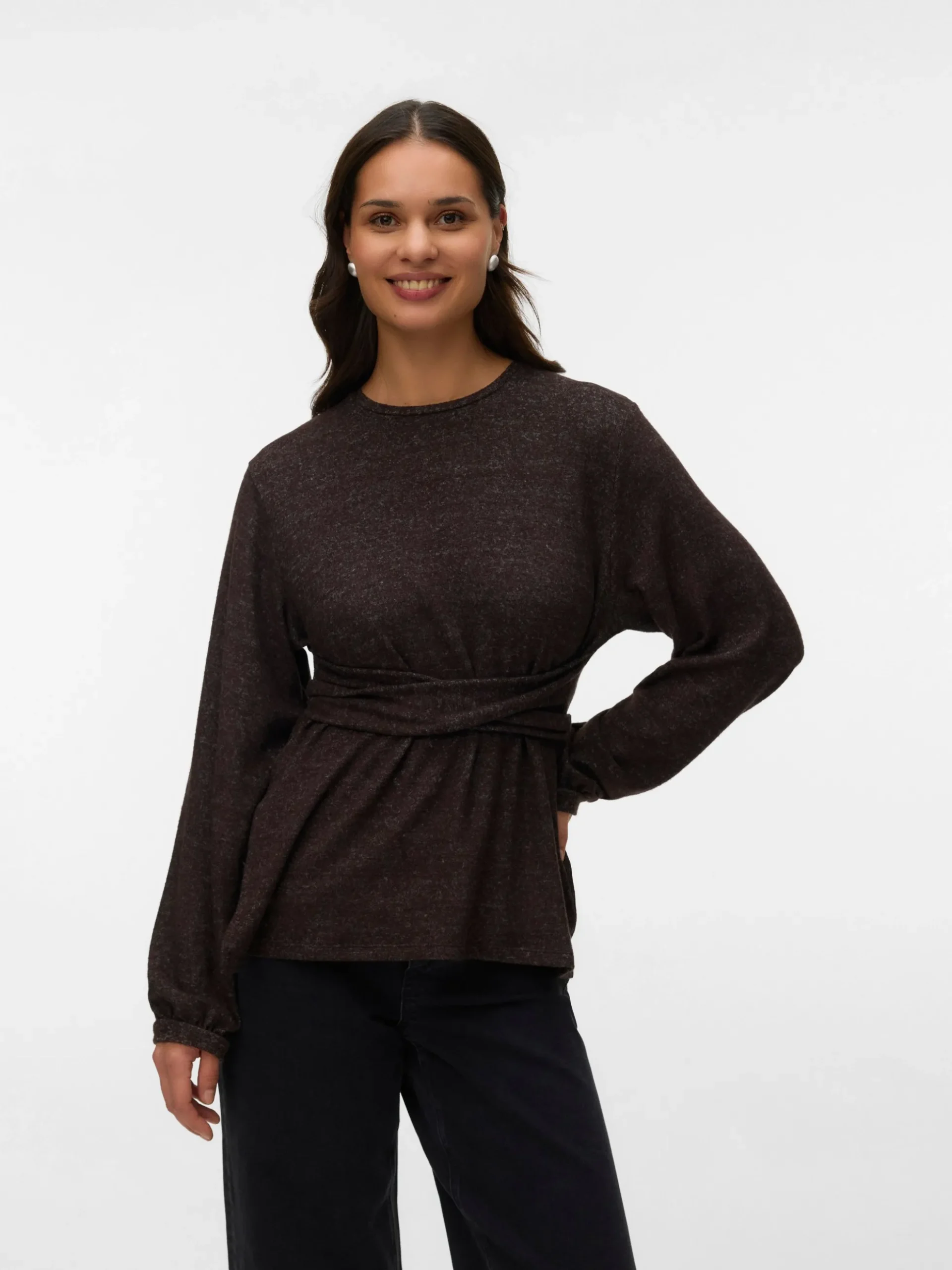 Normal geschnitten Rundhals Top