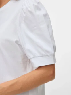 Normal geschnitten Rundhals Ballonärmel T-Shirt