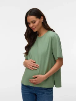 Normal geschnitten Rundhals Top