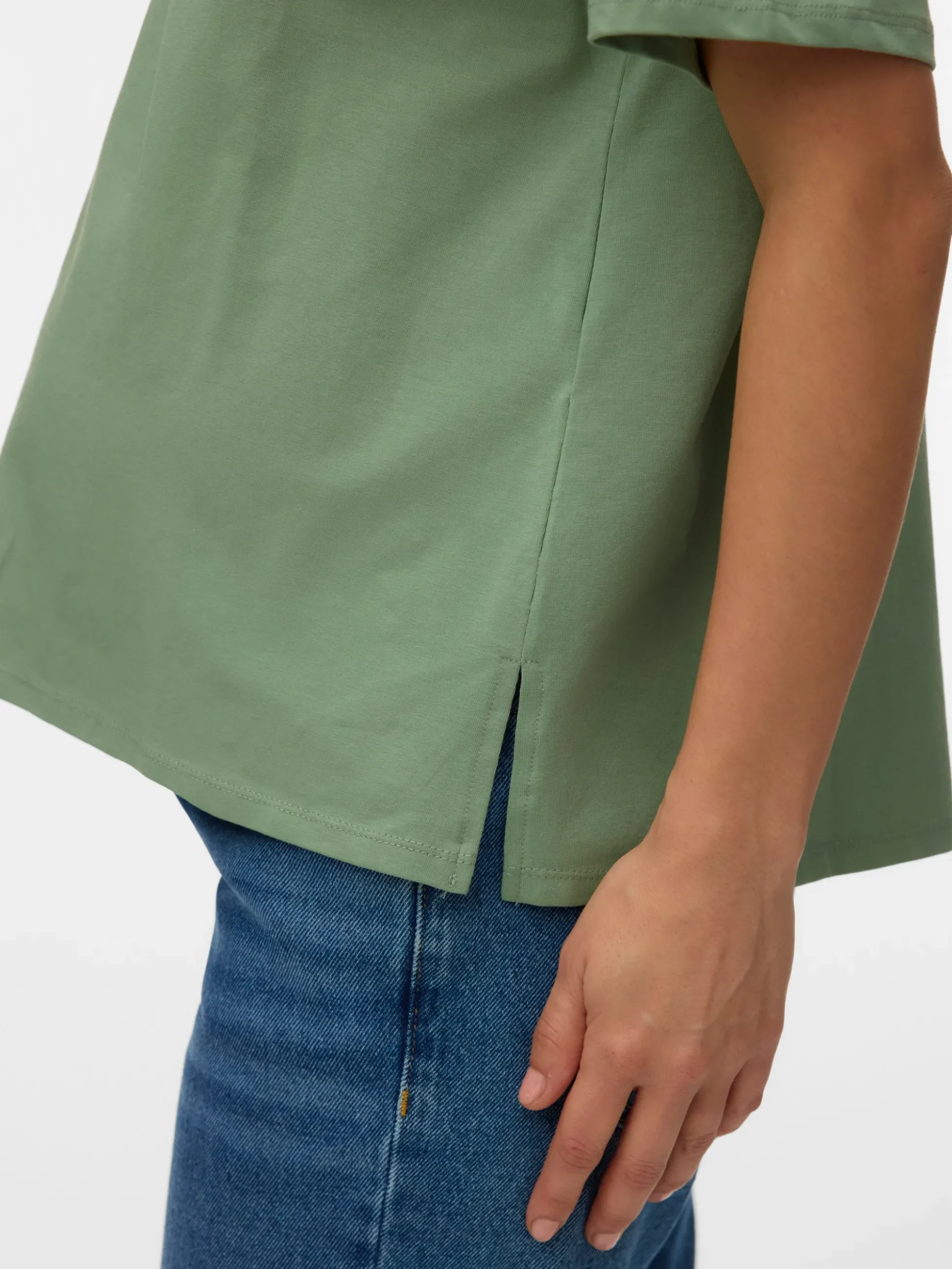 Normal geschnitten Rundhals Top