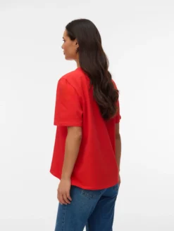 Normal geschnitten Rundhals Top