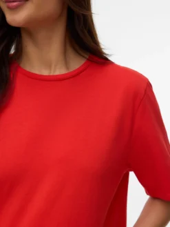 Normal geschnitten Rundhals Top