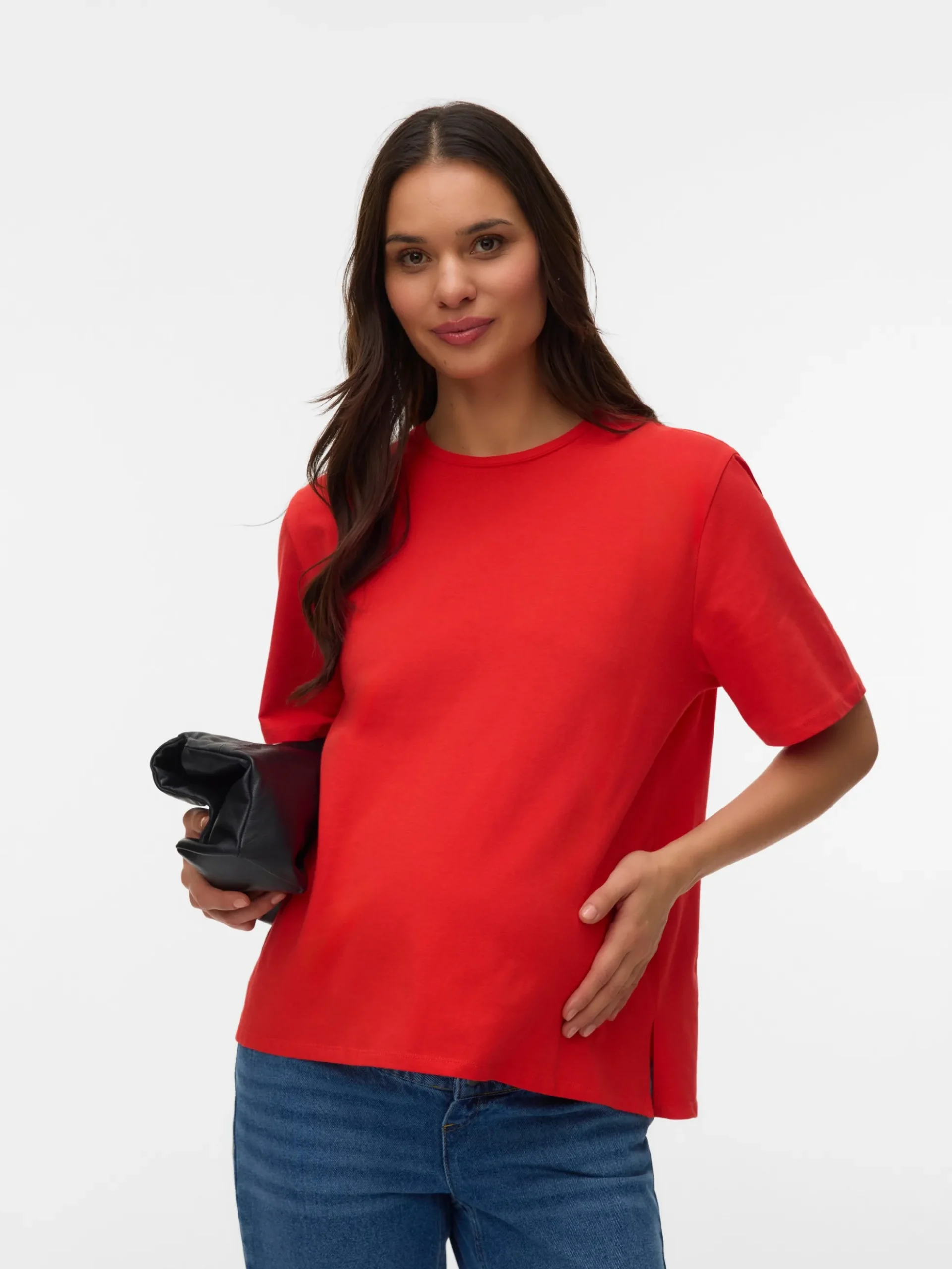 Normal geschnitten Rundhals Top