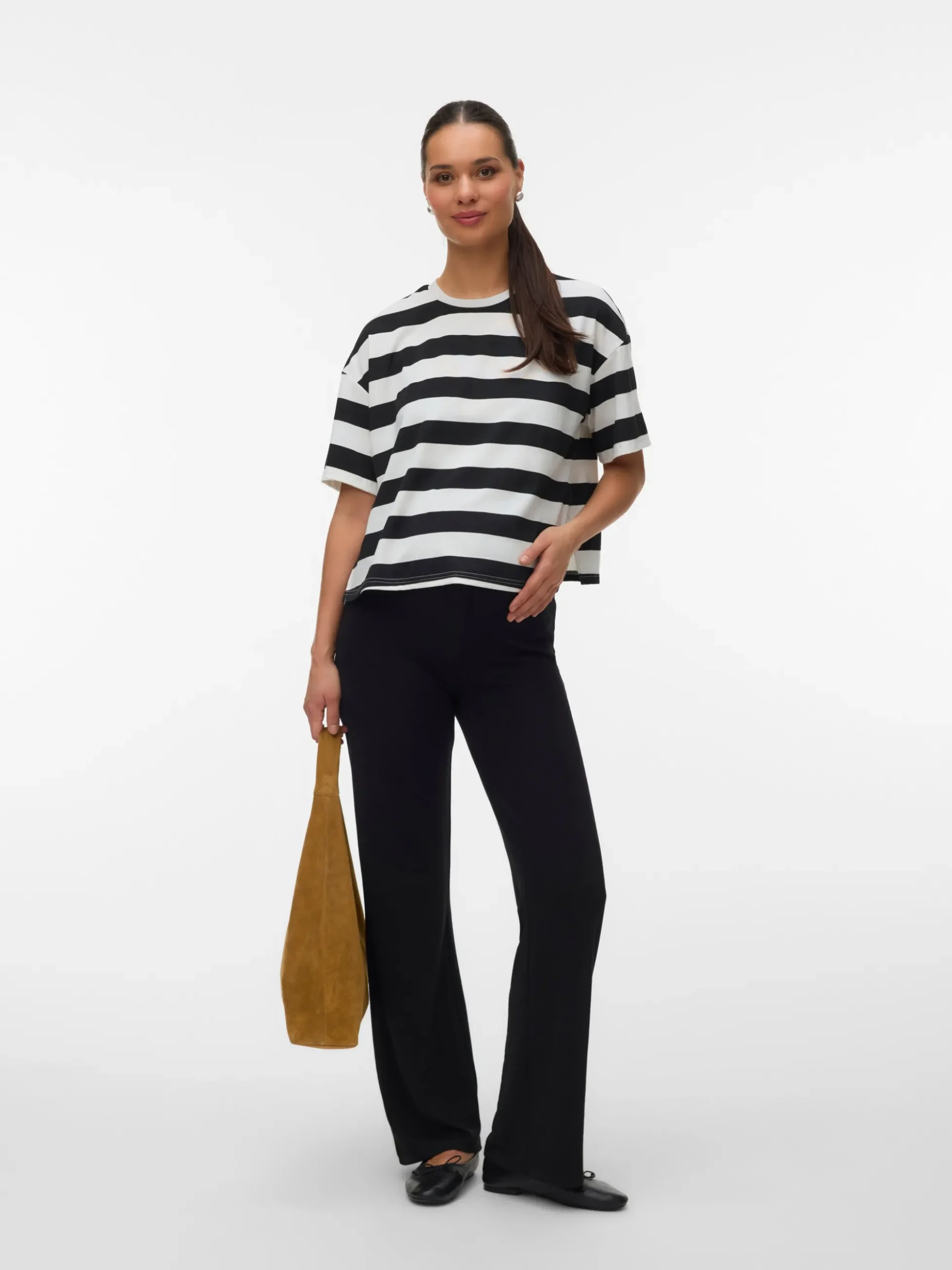 Normal geschnitten Rundhals Top