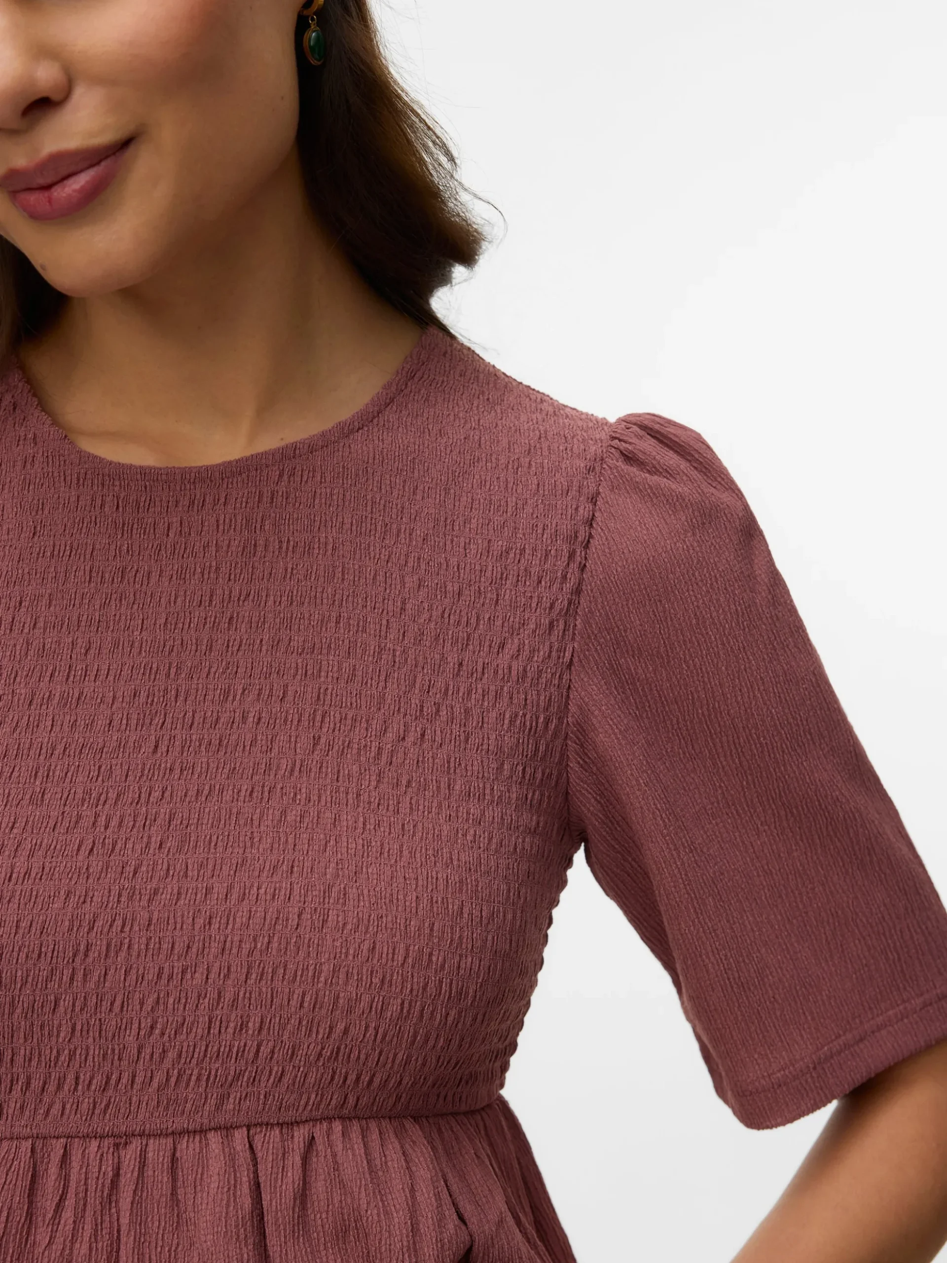 Normal geschnitten Rundhals Top