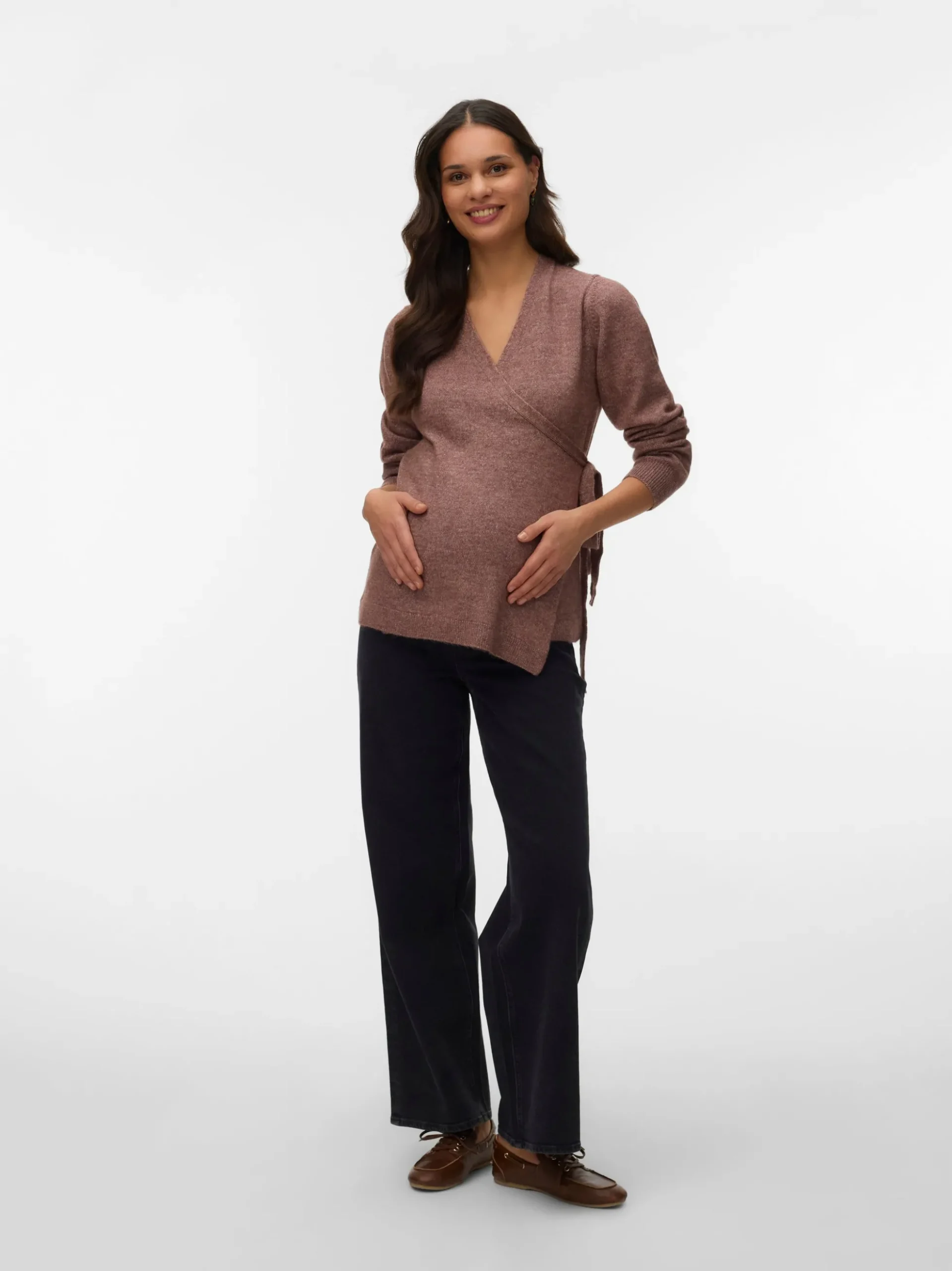 Normal geschnitten V-Ausschnitt Pullover