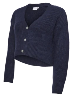 Normal geschnitten V-Ausschnitt Strickjacke