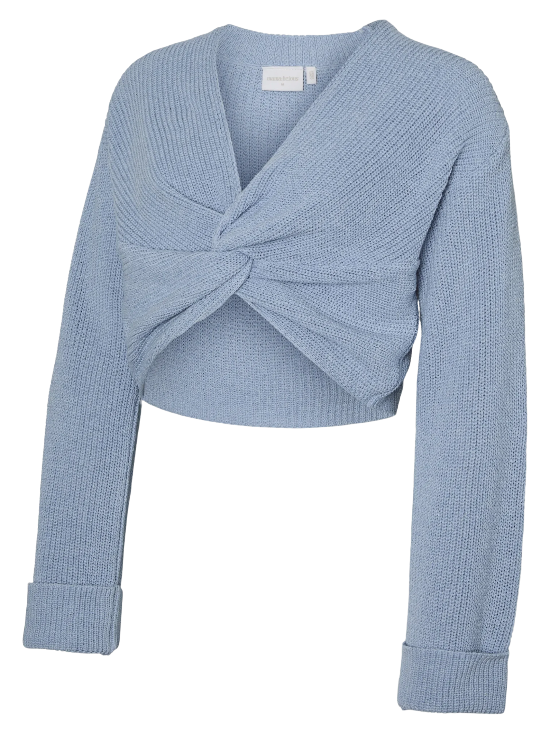 Normal geschnitten V-Ausschnitt Umgeschlagene Ärmelbündchen Tief angesetzte Schulter Pullover