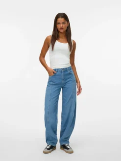 SNRANCY Hohe Taille Barrel Fit Jeans