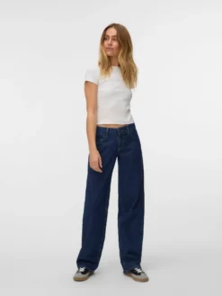 SNRANCY Niedrige Taille Weiter Beinschnitt Jeans