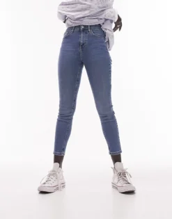 TOPSHOP Hohe Taille Skinny Fit Jeans