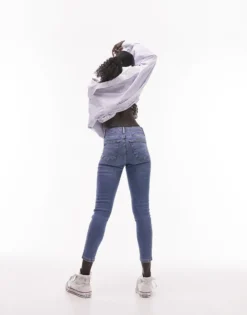 TOPSHOP Hohe Taille Skinny Fit Jeans
