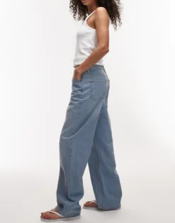 TOPSHOP Mid Rise Locker geschnitten Jeans