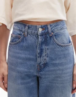 TOPSHOP Mid Rise Locker geschnitten Jeans