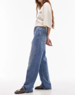 TOPSHOP Mid Rise Locker geschnitten Jeans