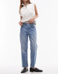 TOPSHOP Mittlere Taille Gerade geschnitten Jeans