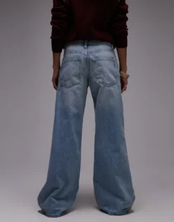 TOPSHOP Mittlere Taille Weiter Beinschnitt Jeans