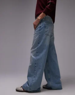TOPSHOP Mittlere Taille Weiter Beinschnitt Jeans