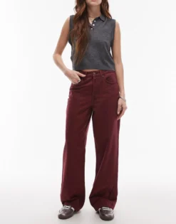 TOPSHOP Mittlere Taille Weiter Beinschnitt Jeans