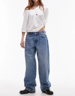 TOPSHOP Niedrige Taille Locker geschnitten Jeans