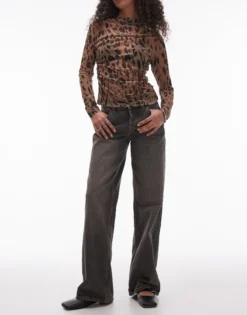 TOPSHOP Niedrige Taille Weiter Beinschnitt Jeans