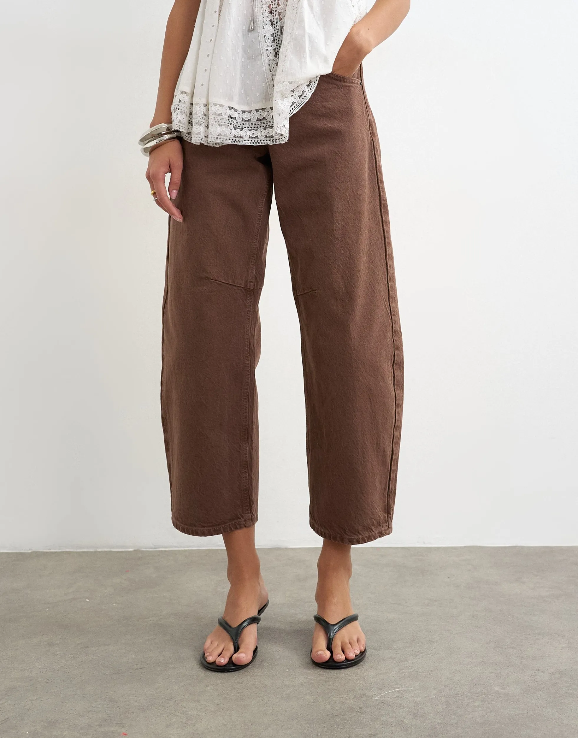 TSBARREL Hohe Taille Barrel Fit Jeans