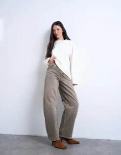 TSBARREL Hohe Taille Barrel Fit Jeans