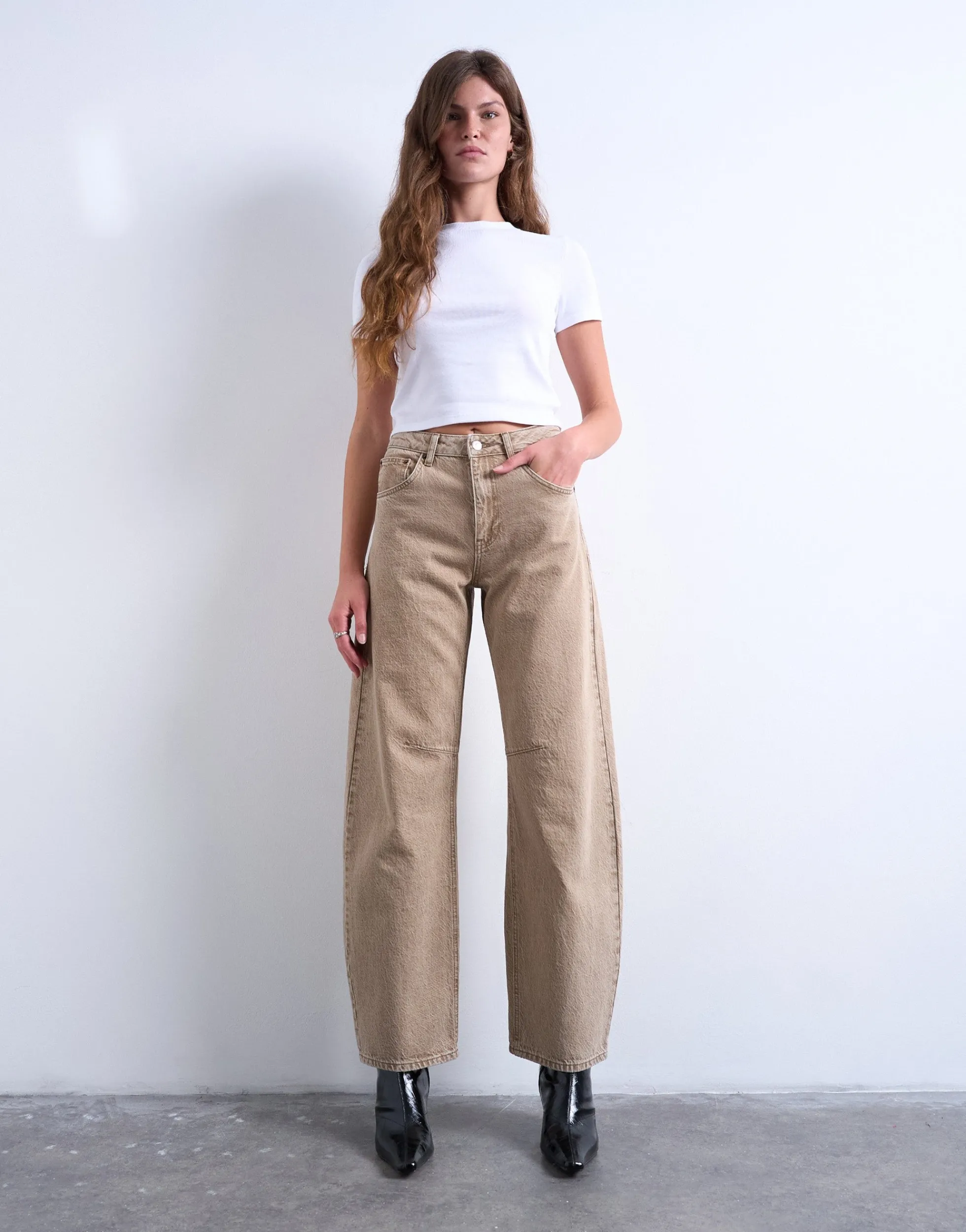 TSBRIANNA Hohe Taille Barrel Fit Jeans