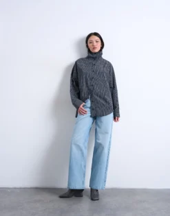 TSCINCH Niedrige Taille Weiter Beinschnitt Jeans