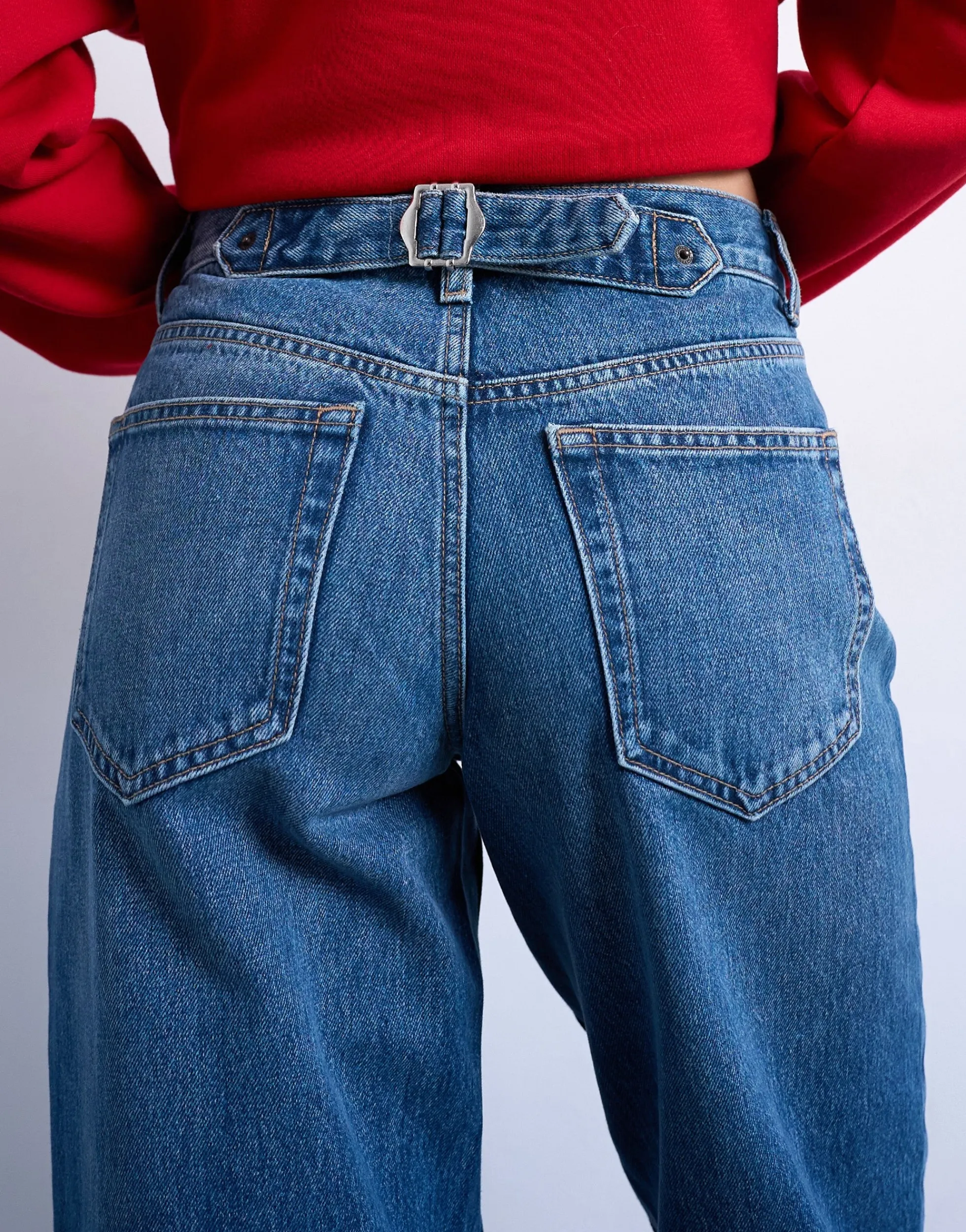TSCINCH Niedrige Taille Weiter Beinschnitt Jeans