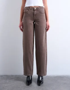 TSCINCH Niedrige Taille Weiter Beinschnitt Jeans