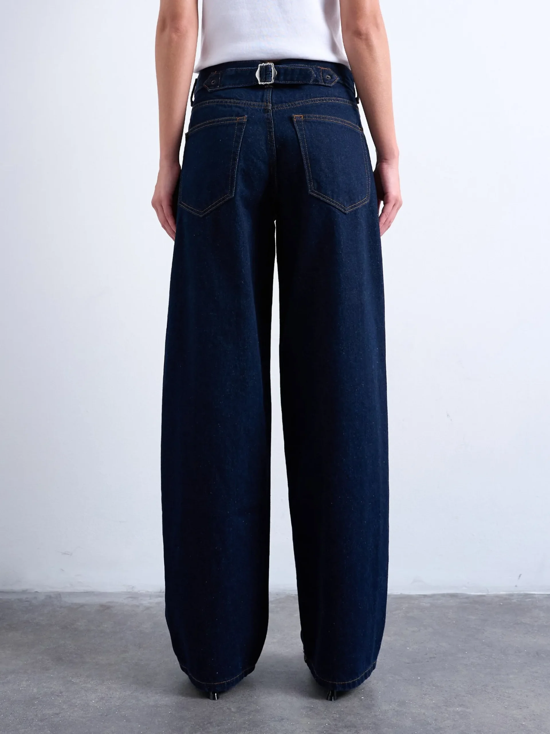 TSCINCH Niedrige Taille Weiter Beinschnitt Jeans