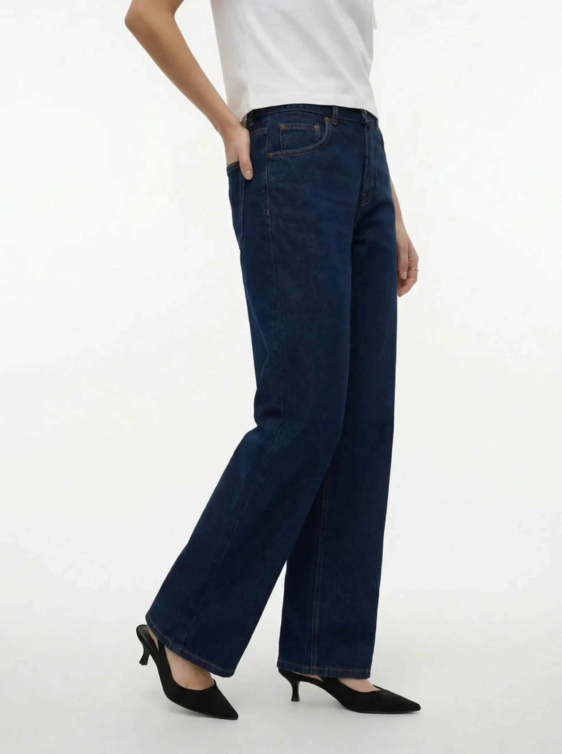 TSCINCH Niedrige Taille Weiter Beinschnitt Jeans