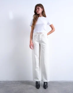 TSCINCH Niedrige Taille Weiter Beinschnitt Jeans