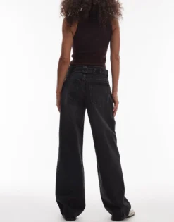 TSCINCH Niedrige Taille Weiter Beinschnitt Jeans