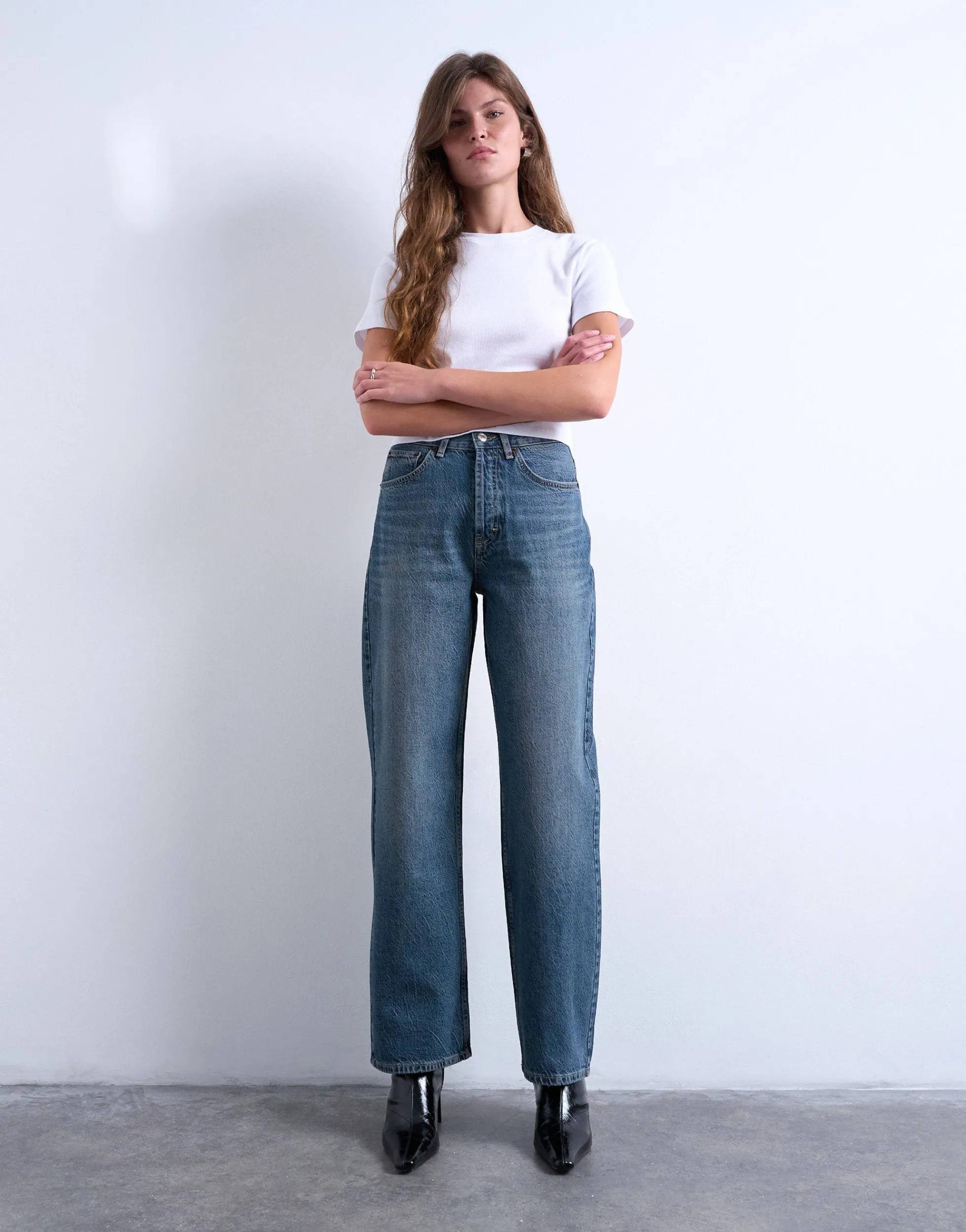 TSCOLUMN Mid Rise Gerade geschnitten Jeans