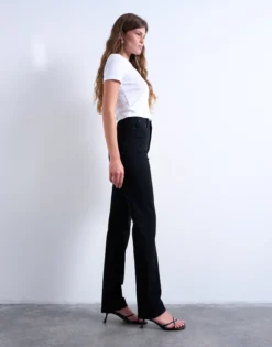 TSDREE Hohe Taille Gerade geschnittener Slim Fit Jeans