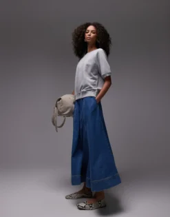 TSELINA Hohe Taille Langer Rock