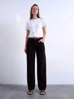 TSEMBER Niedrige Taille Weiter Beinschnitt Jeans