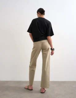 TSEMBER Niedrige Taille Weiter Beinschnitt Jeans