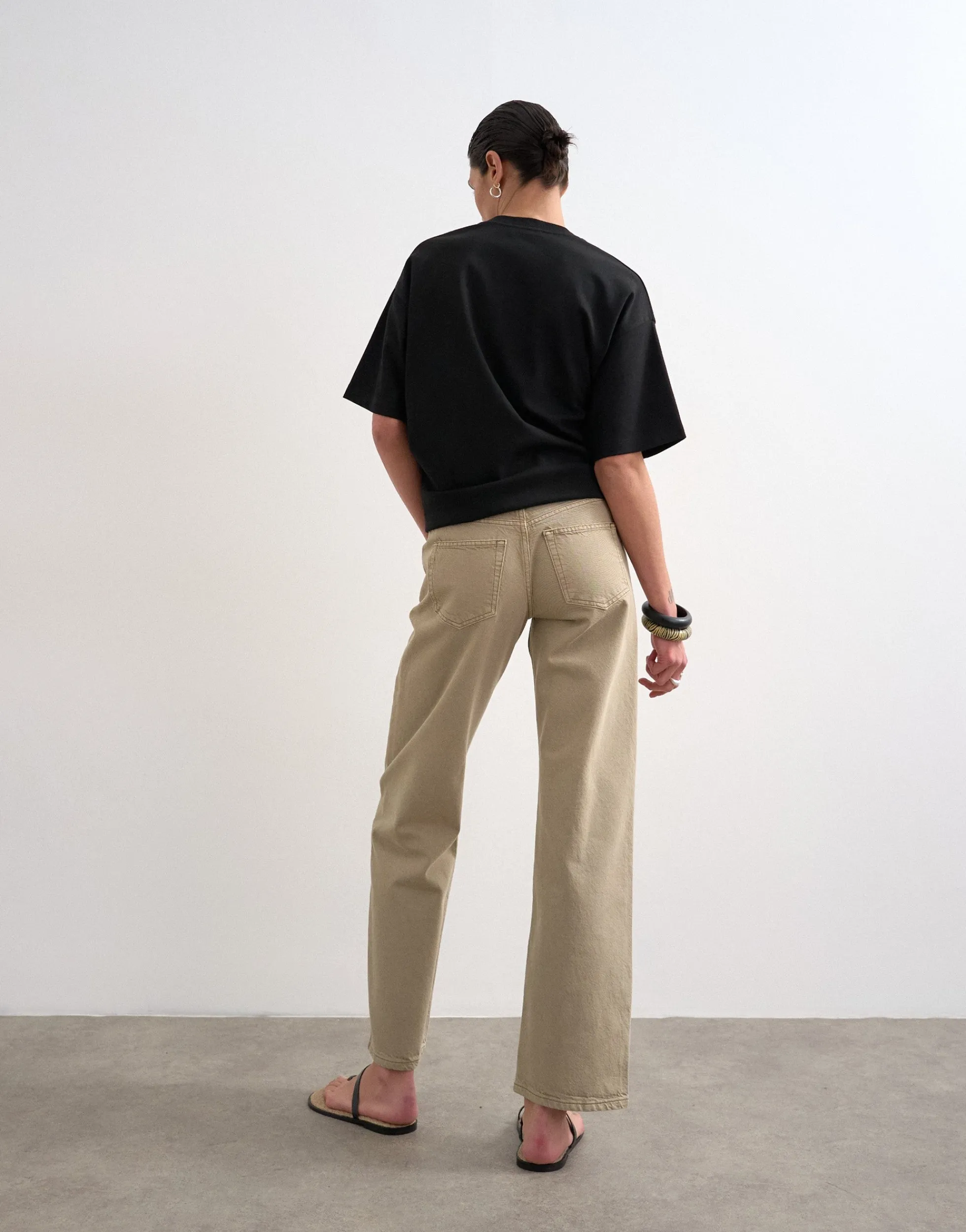 TSEMBER Niedrige Taille Weiter Beinschnitt Jeans