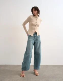 TSEMMA Hohe Taille Barrel Fit Jeans