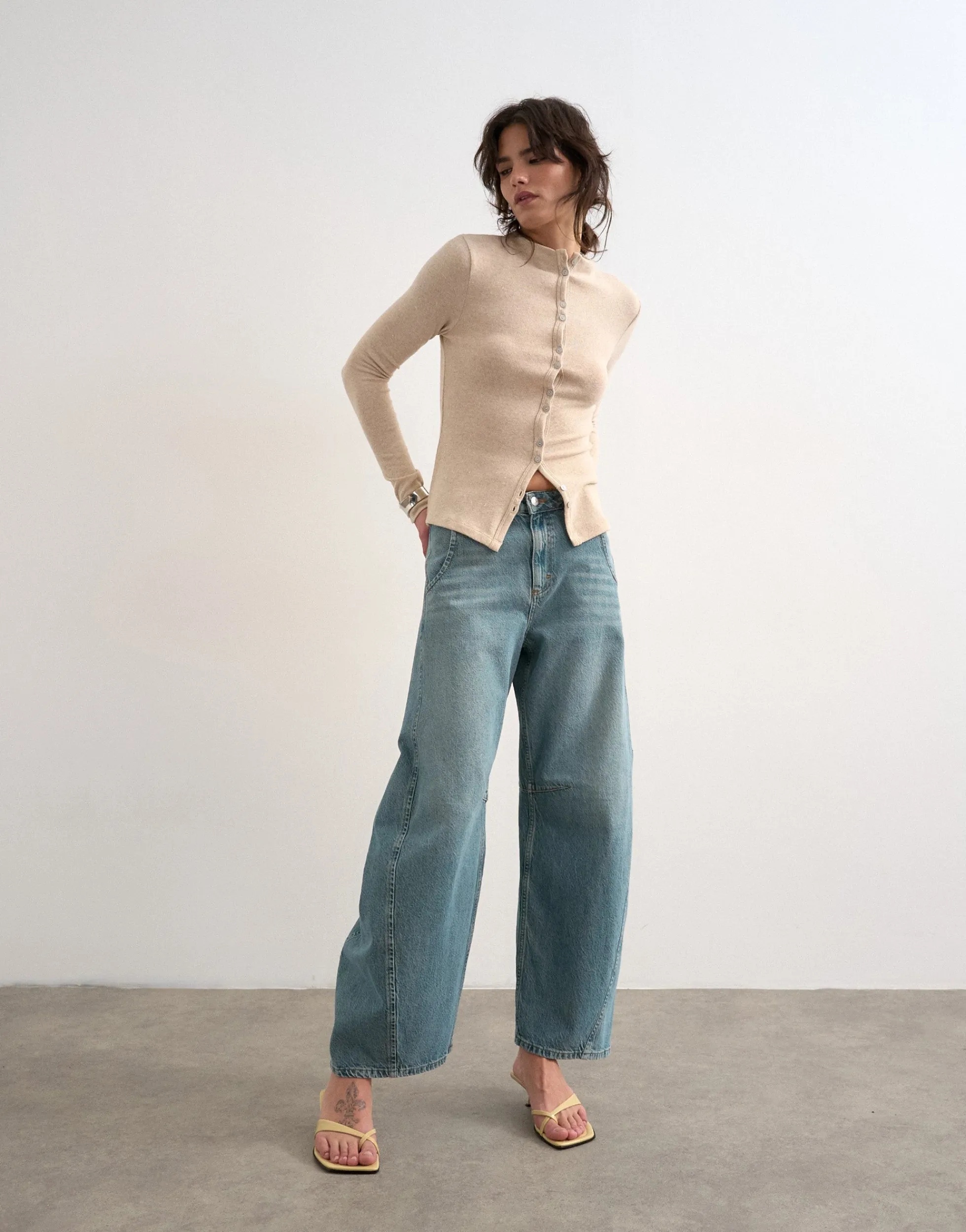 TSEMMA Hohe Taille Barrel Fit Jeans