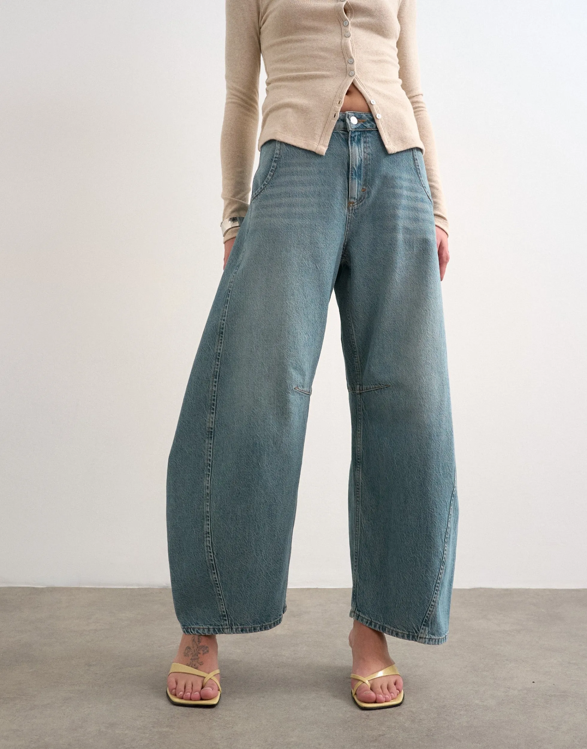 TSEMMA Hohe Taille Barrel Fit Jeans