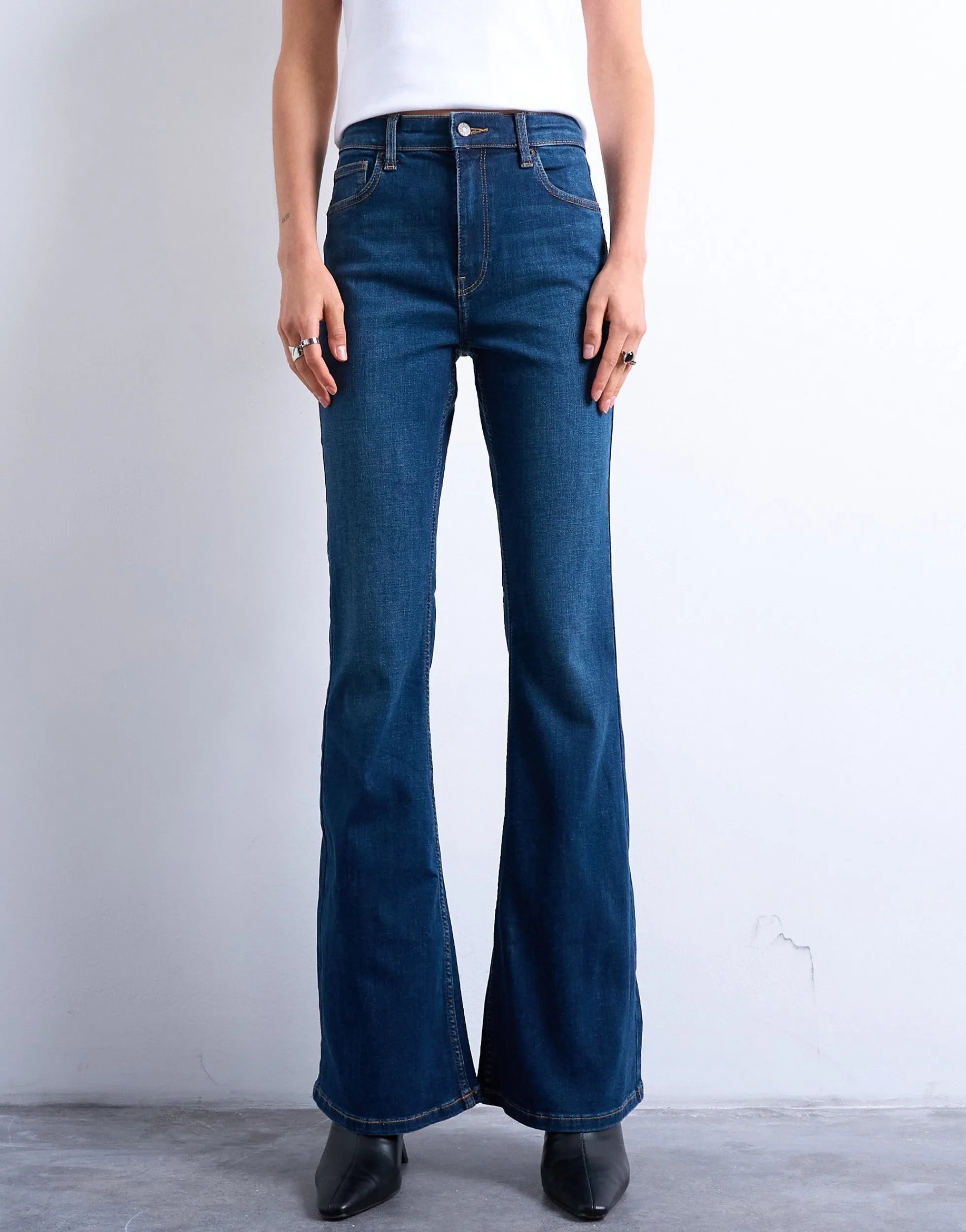 TSJAMIE Hohe Taille Ausgestellt Jeans