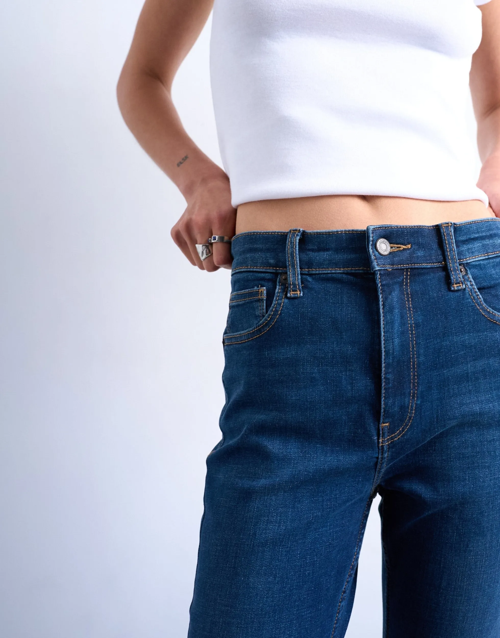 TSJAMIE Hohe Taille Ausgestellt Jeans