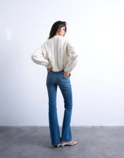 TSJAMIE Hohe Taille Ausgestellt Jeans